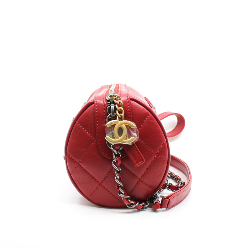 Written In Chain Red Calfskin Bowling Bag Multi Hardware Seri 29