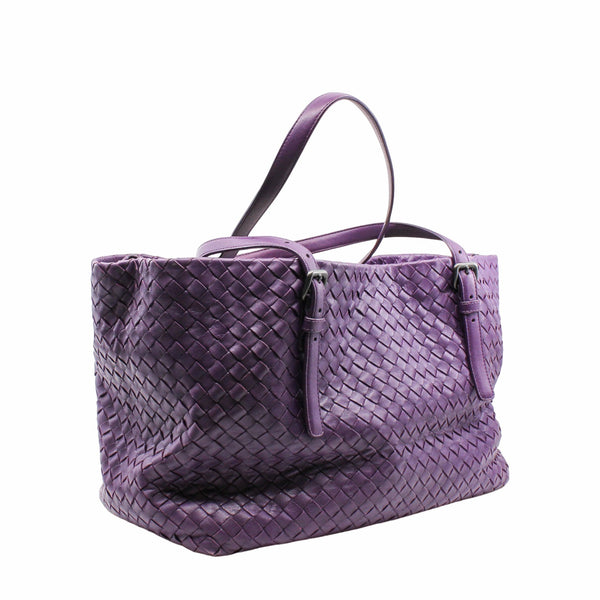 Tote Bag Intrecciato Leather  Purple - L'UXE LINK