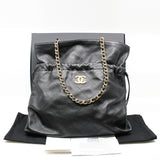 thumbnail CC Logo Black Calfskin Leather Bucket Bag GHW - L'UXE LINK