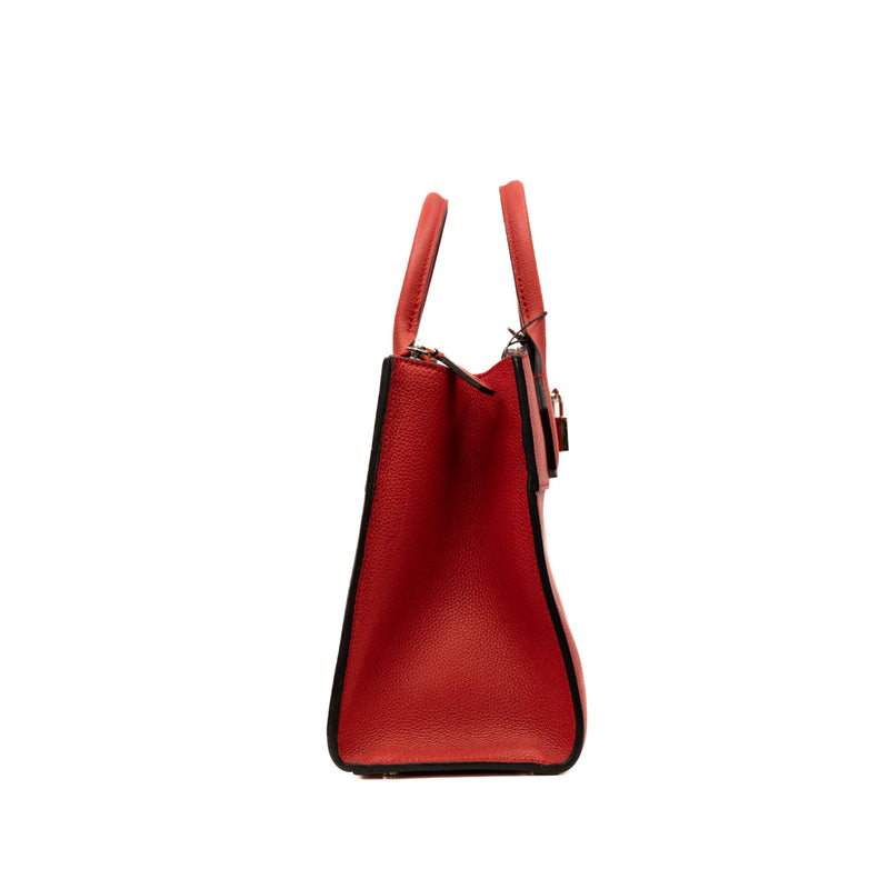 City Steamer PM In Red Calfskin Leather SHW With Strap - L'UXE LINK