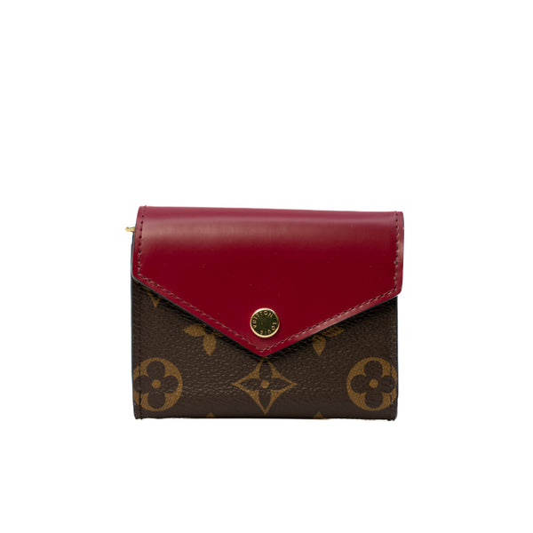 Zoé Wallet In Monogram Canvas And Red Leather GHW