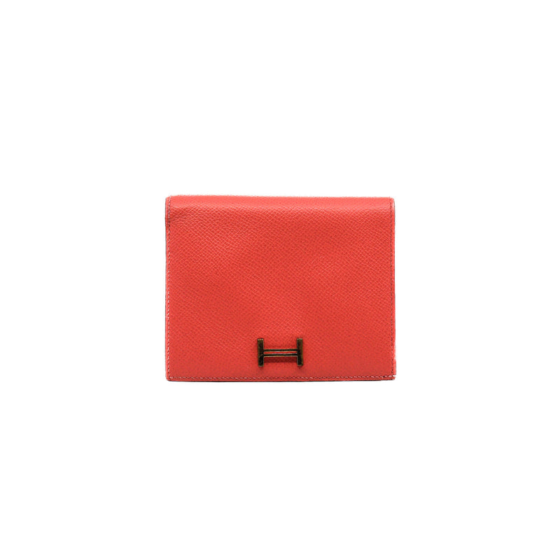 Bearn Compact Wallet T5 Rose Jaipur In Epsom Leather GHW X Stamp - L'UXE LINK