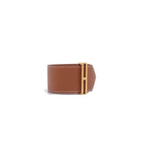 thumbnail Elan cuff bracelet in leather gold ghw - L'UXE LINK