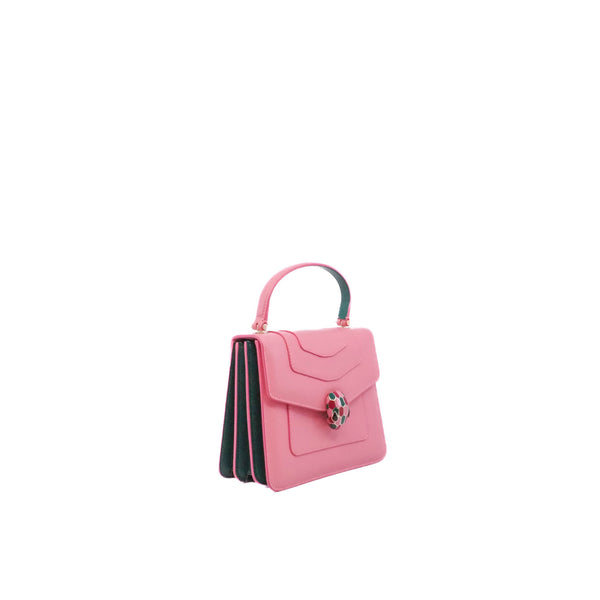 serpenti top handle pink mix green side bag - L'UXE LINK