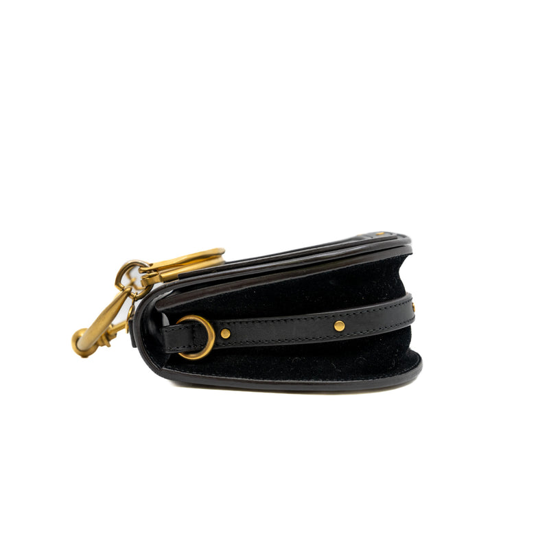 Small Nile Black Calfskin Leather Bracelet Bag GHW