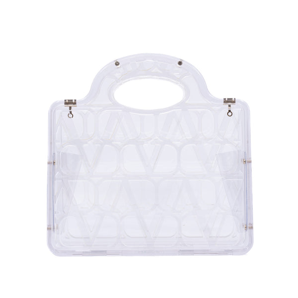 LE TROISEME MINI SHOPPING BAG IN PLEXI TOILE ICONOGRAPHE in pvc rosepink ghw rrp 3820 - L'UXE LINK