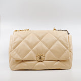 thumbnail 19 Bag Maxi In Beige Quilted Lambskin Multi Hardware Seri 30 - L'UXE LINK