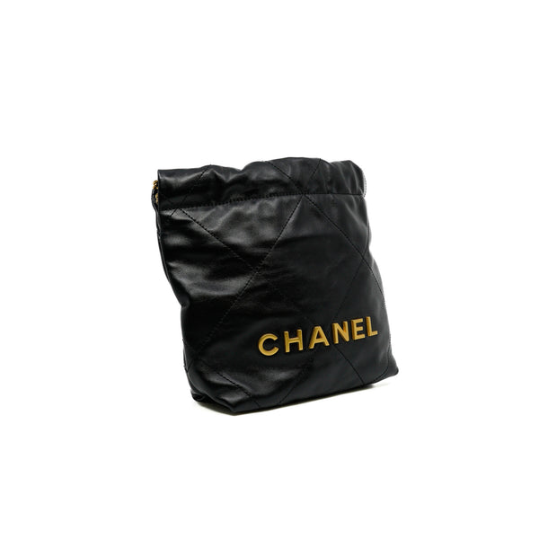 Mini 22 Bag In Black Lambskin GHW Seri UP9JXXXX - L'UXE LINK