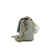 thumbnail Mini Square Flap Bag Lambskin Grey Green Ghw - L'UXE LINK