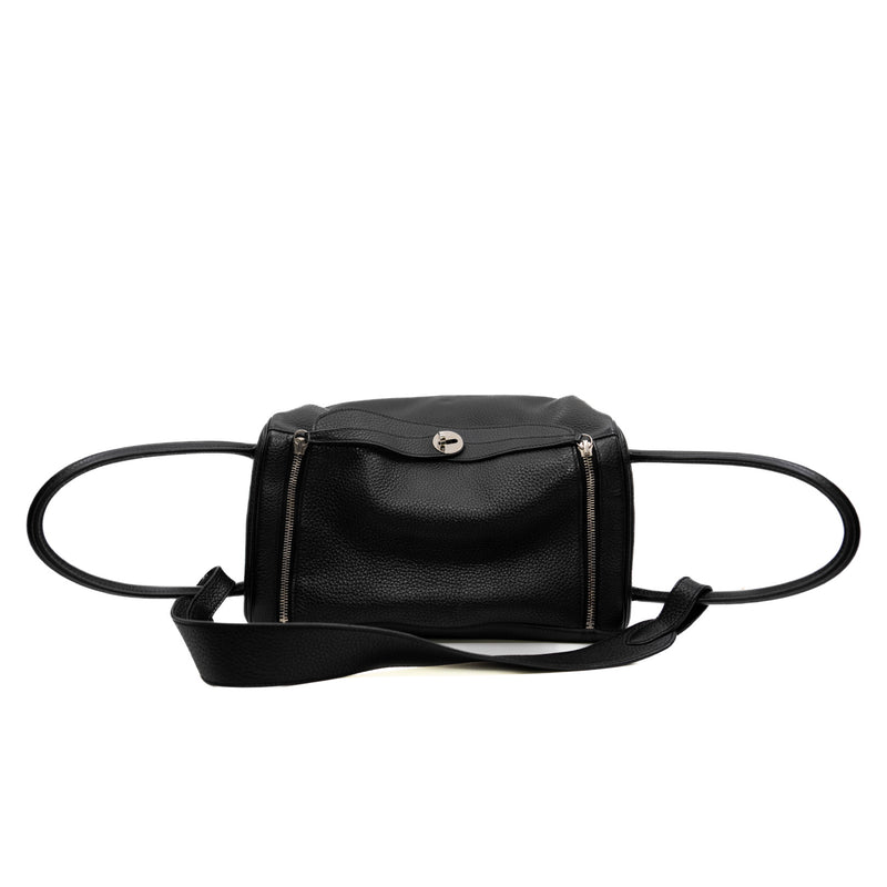 Lindy 34 In TC Leather Black PHW P Stamp - L'UXE LINK