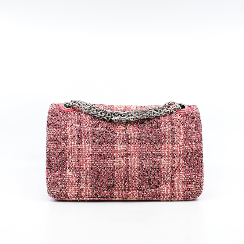 Tweed Quilted Resin Pink 2.55 Reissue 225 Double Flap Bag PHW Seri 27