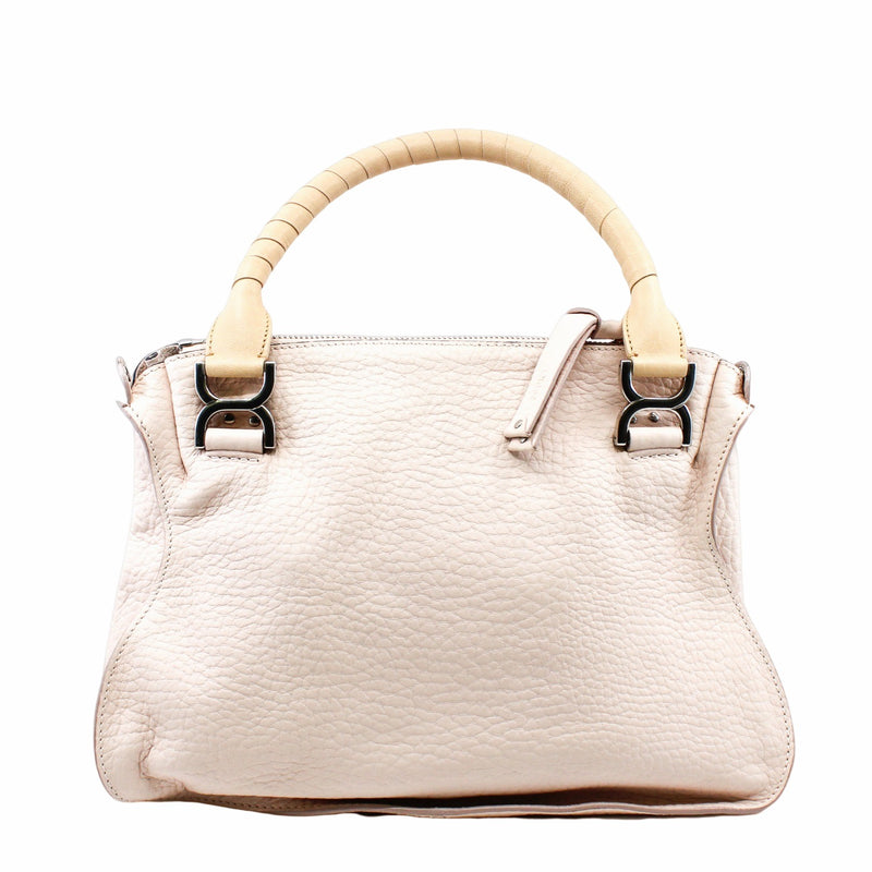 CHLOE MARCIE BAG Eggshell pink and beige mix phw - L'UXE LINK