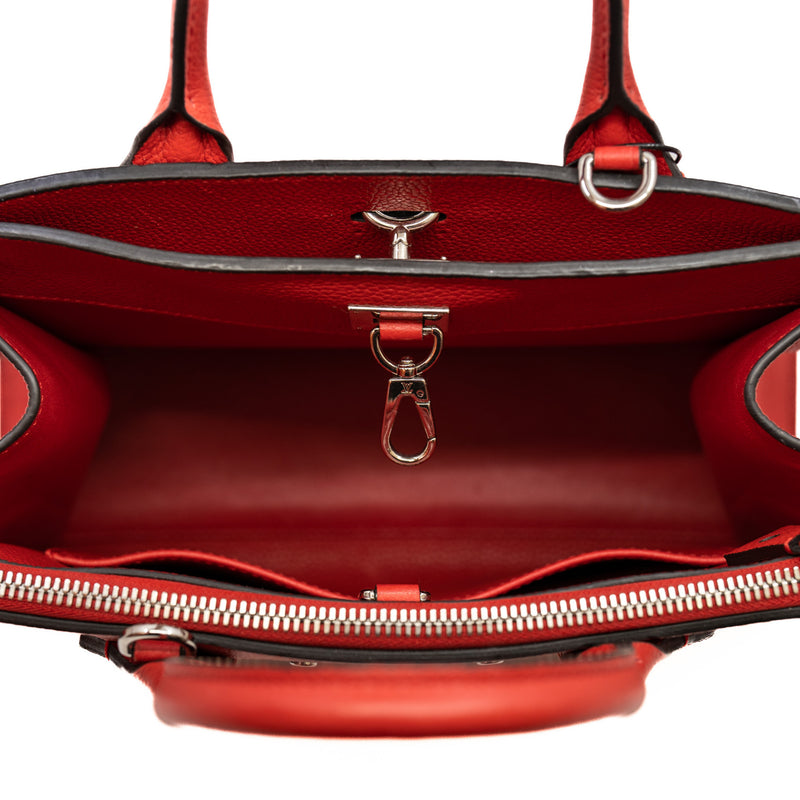 City Steamer PM In Red Calfskin Leather SHW With Strap - L'UXE LINK