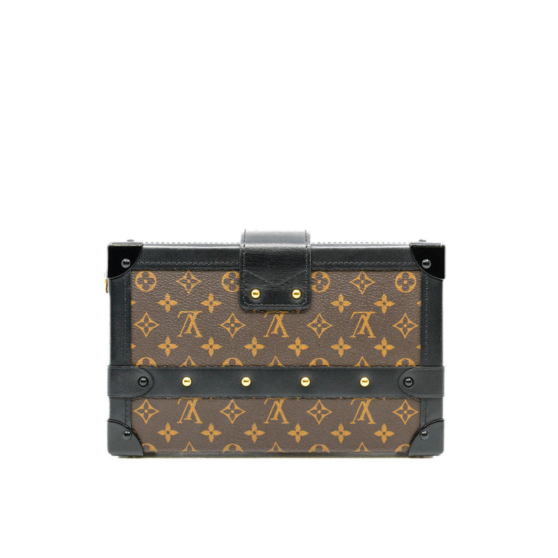 Petite Malle Monogram Canvas In Brown/Black GHW With Strap - L'UXE LINK