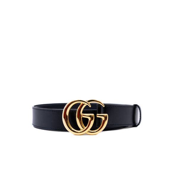 GG Marmont Leather Belt With Shiny Buckle Size 85 - L'UXE LINK