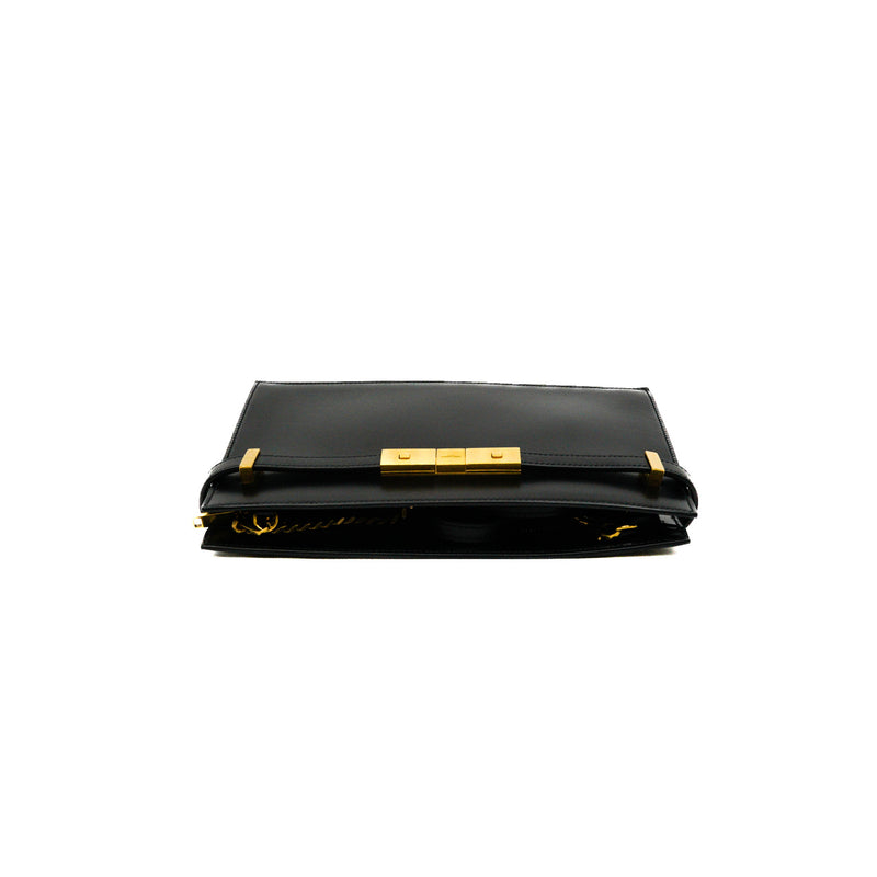 New Pochette Manhattan Black Leather Bag GHW - L'UXE LINK