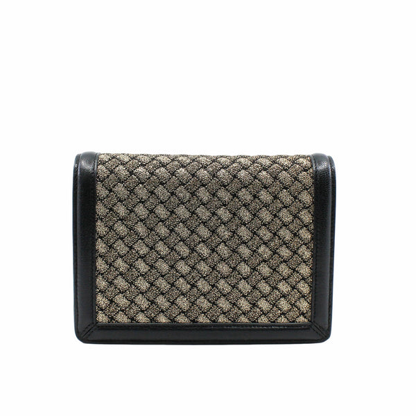 chain bag   leather black with gold fil twist - L'UXE LINK