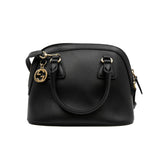 thumbnail small GG Interlocking bag in black with strap GHW