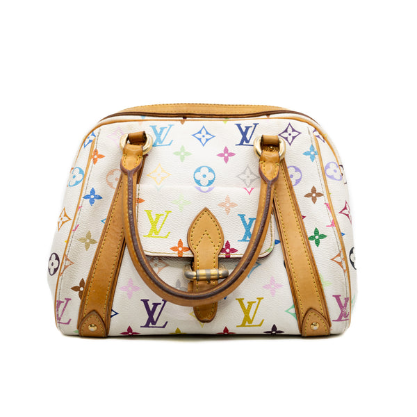 Priscilla Handbag Monogram Canvas White/Multicolor GHW 2006 - L'UXE LINK