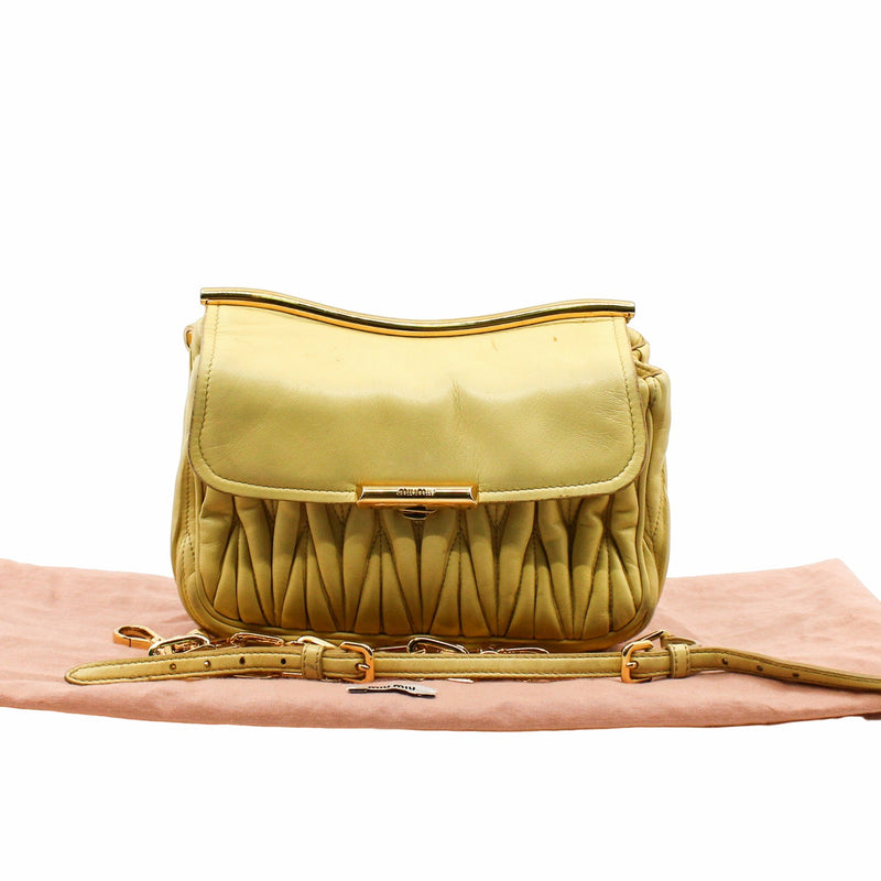 Frame Shoulder Bag   lamb skin yellow ghw