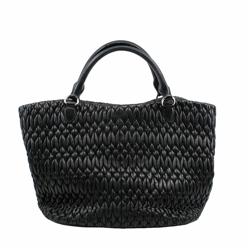 Tote Bag Lambskin Leather With Black Diamond PHW - L'UXE LINK