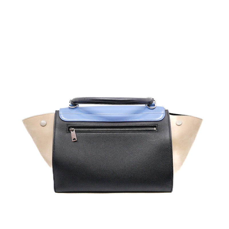 Trapeze Small Black/Blue/White Tricolour Handle Bag PHW