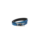 thumbnail Behapi Double Tour Leather Bracelet In Blue And Dark Brown PHW - L'UXE LINK