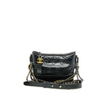 thumbnail Small Gabrielle In Black Aged Calfskin Leather Hobo Handbag Multi Hardware Seri 26 - L'UXE LINK