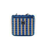 thumbnail Mini Raffia In Blue/Beige Vanity Bag GHW Seri 30