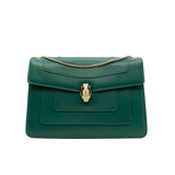 thumbnail Medium Serpenti Forever In Green Calf Leather Shoulder Bag GHW - L'UXE LINK