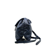 thumbnail Grained Calfskin Navy Stitched Braided Backpack SHW Seri 25 - L'UXE LINK