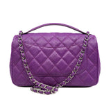 thumbnail Top Handle Classic Flap In Purple Snake Leather PHW