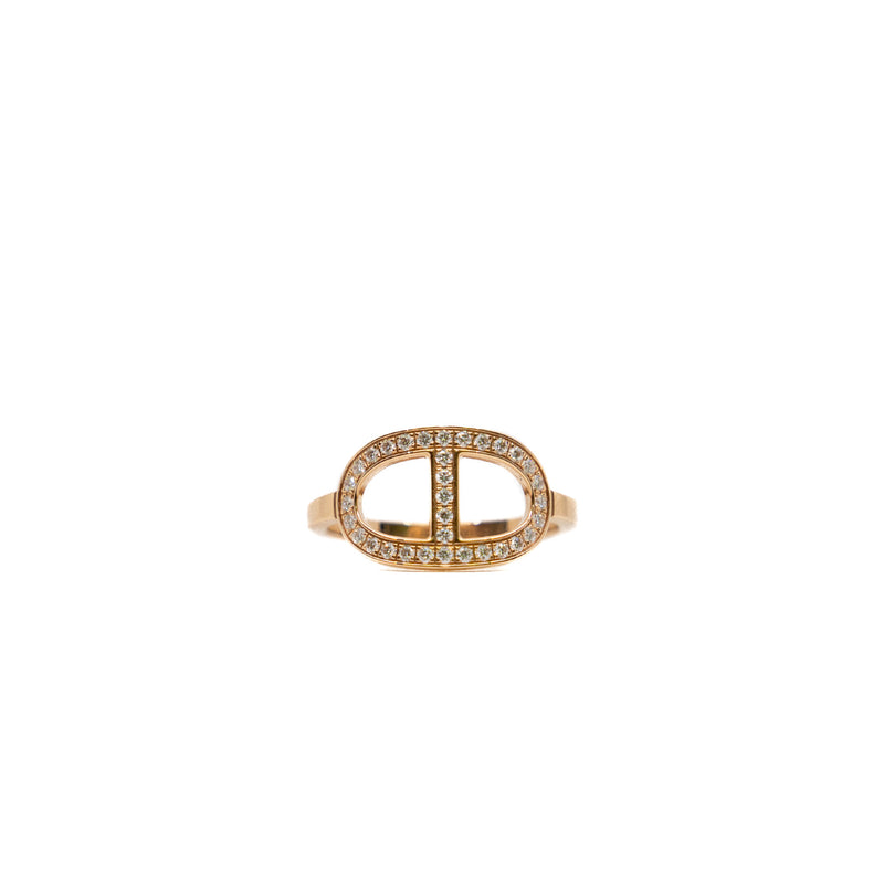 Chaine d'ancre Contour diamond ring, medium model in 18k rg #21A1546xx