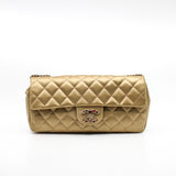 thumbnail Limited Edition Gold Quilted Satin East West Single Flap Bag GHW Seri 12