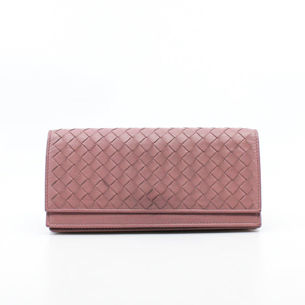 long wallet leather pink - L'UXE LINK