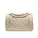 thumbnail Jumbo Classic In Gold Quilted Perforated Lambskin Double Flap Bag GHW Seri 20 - L'UXE LINK