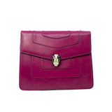 thumbnail Medium Serpenti Forever Pink Purple Leather Flap Bag GHW - L'UXE LINK