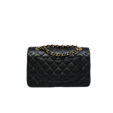 thumbnail Small Classic Black Caviar Leather Double Flap Bag GHW - L'UXE LINK