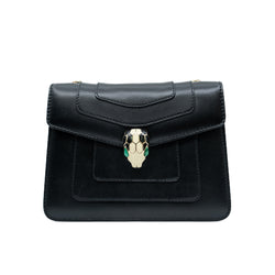 Small Serpenti Crossbody In Lambskin Black GHW