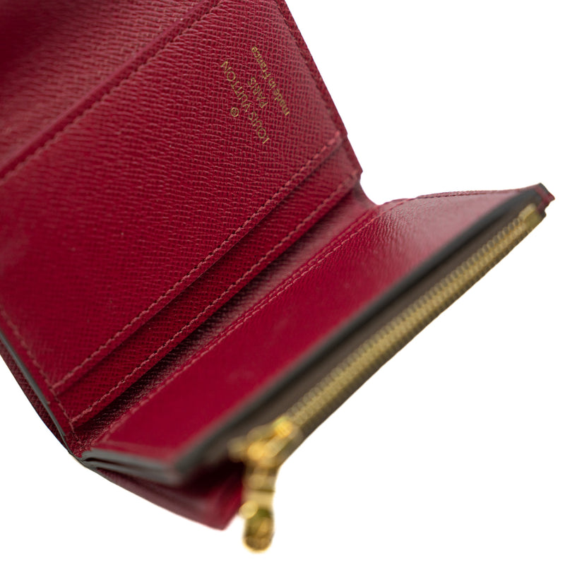 Zoé Wallet In Monogram Canvas And Red Leather GHW