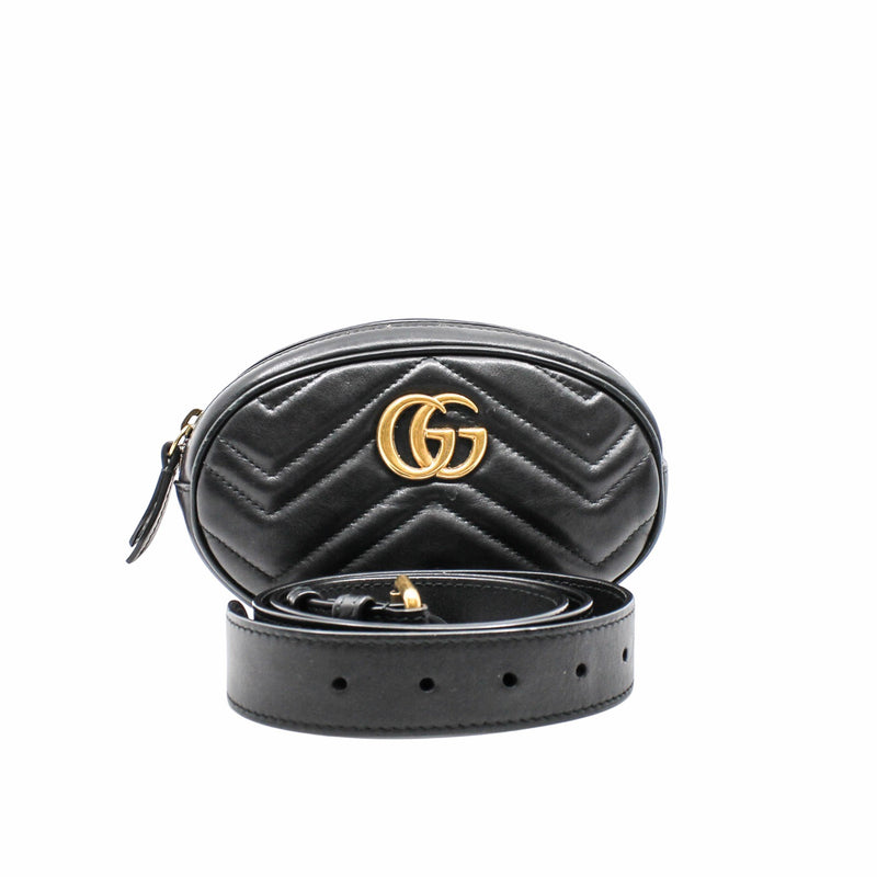 belt bag leather black gg ghw - L'UXE LINK