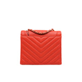 thumbnail Medium Chevron Red Envelope Flap Bag GHW Seri 27 - L'UXE LINK