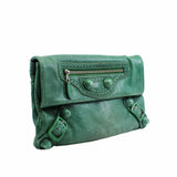 thumbnail clutch leather green phw - L'UXE LINK