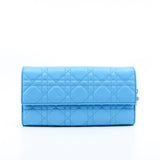 thumbnail Blue Cannage Wallet on Chain In Lambskin Leather PHW - L'UXE LINK