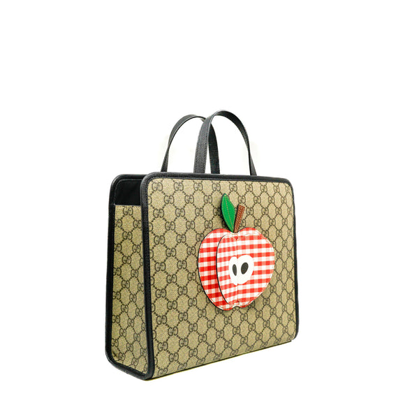 Children’s GG Supreme Canvas/Leather With Apple Tote Bag PHW - L'UXE LINK