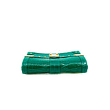 thumbnail Trunk Chain Green Brilliant Alligator Leather Wallet GHW - L'UXE LINK