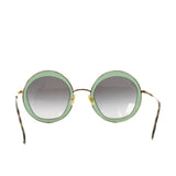 thumbnail Green And Gold SMU 50Q Round Sunglasses - L'UXE LINK