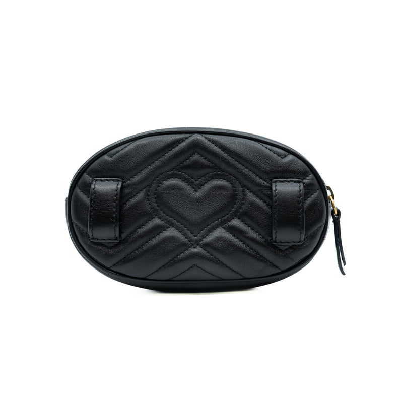 GG marmont belt bag in matelassé chevron leather black ghw 2017