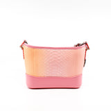 thumbnail Small Gabrielle Python Leather In Beige/Pink/Yellow Handbag GHW Seri 27 - L'UXE LINK