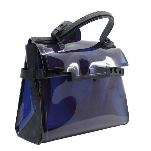 Delvaux Tempete  PVC Dark Night Satchel Navy De Prusse - L'UXE LINK